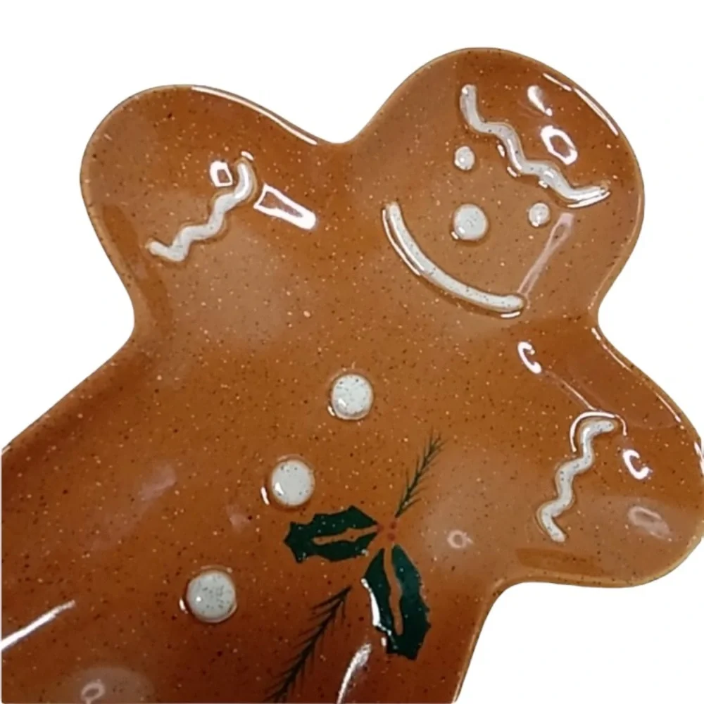 Gingerbread Man Holiday Platter Cookie Tray Plate Christmas Ornament Decoration